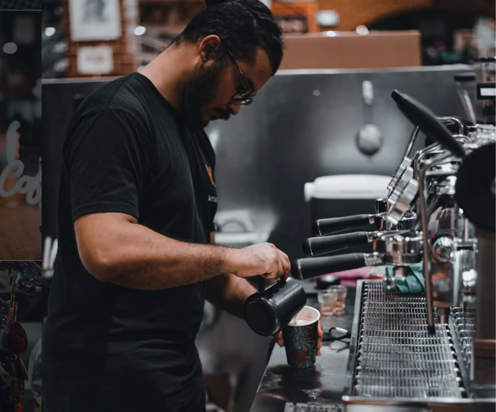 K3 Artisan Coffee Preparing Coffee